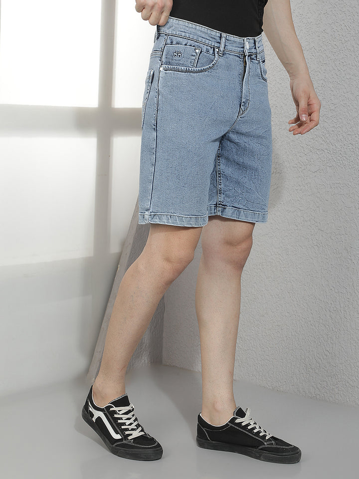 Trendy Light Blue Denim Shorts