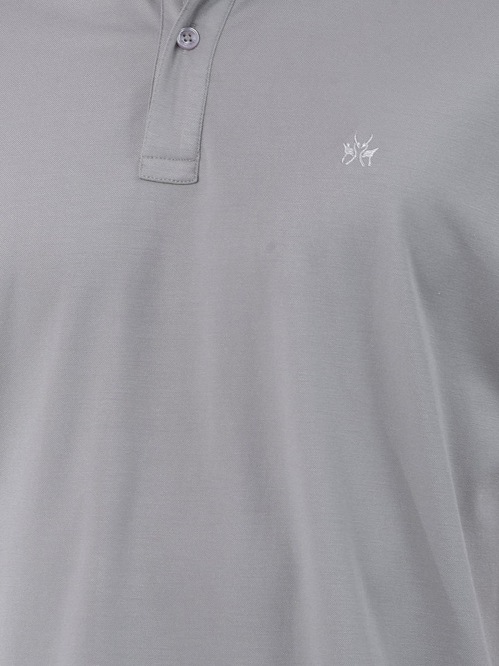 Grey Polo-Neck T-Shirt