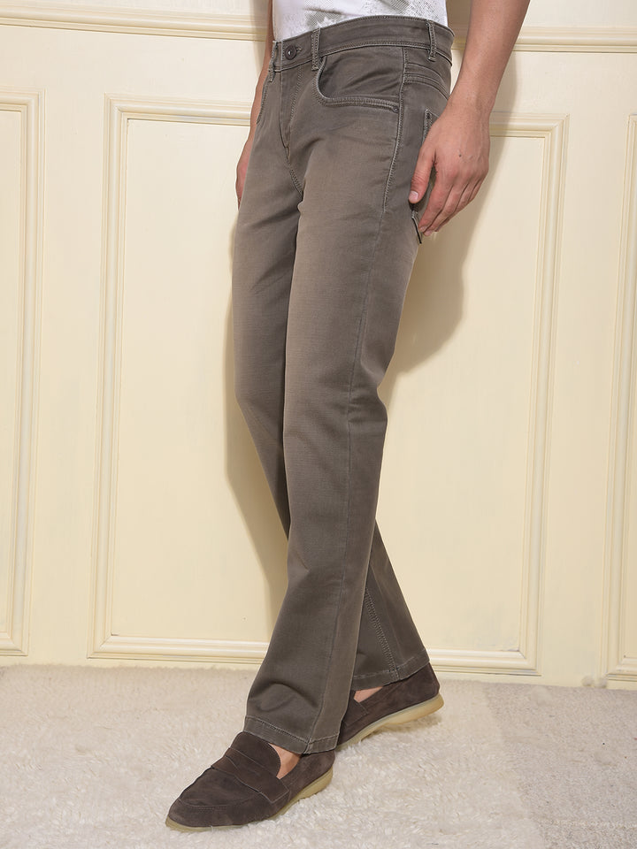 Edgy Brown Straight Jeans