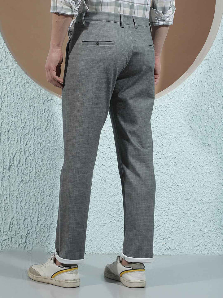 Grey Refined Knitted Style Trousers