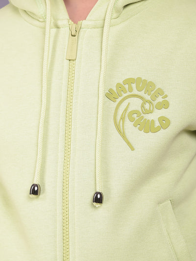 Green Hooded Neck Sweatshirt