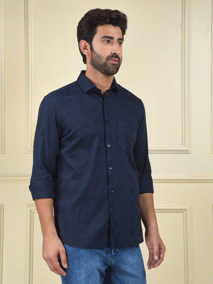 Navy Blue 100% Cotton Shirt
