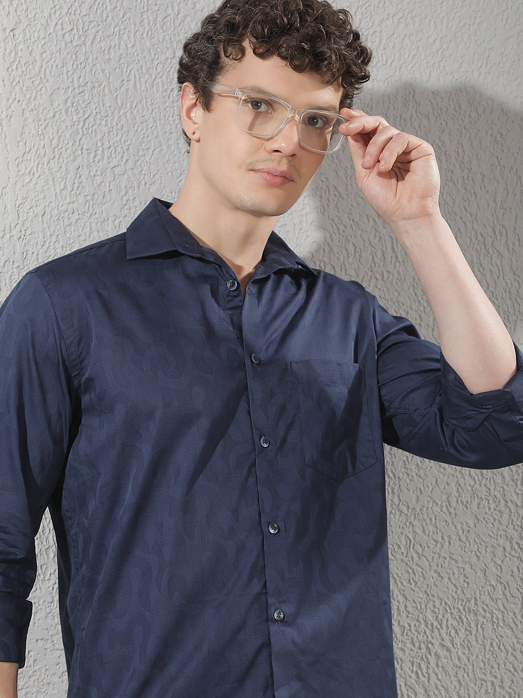 Navy Blue Printed Shirt