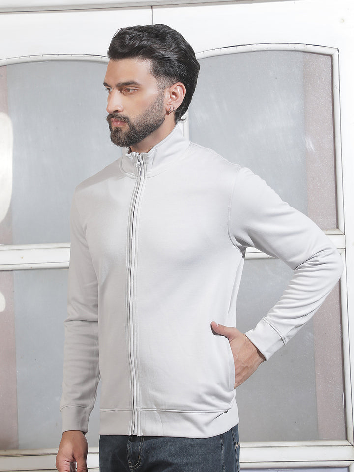 Grey Front Open Sweatshirt