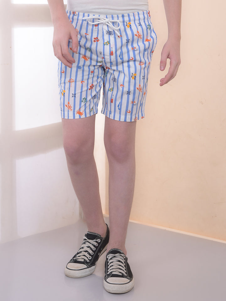 White 100% Cotton Floral Print Boxers