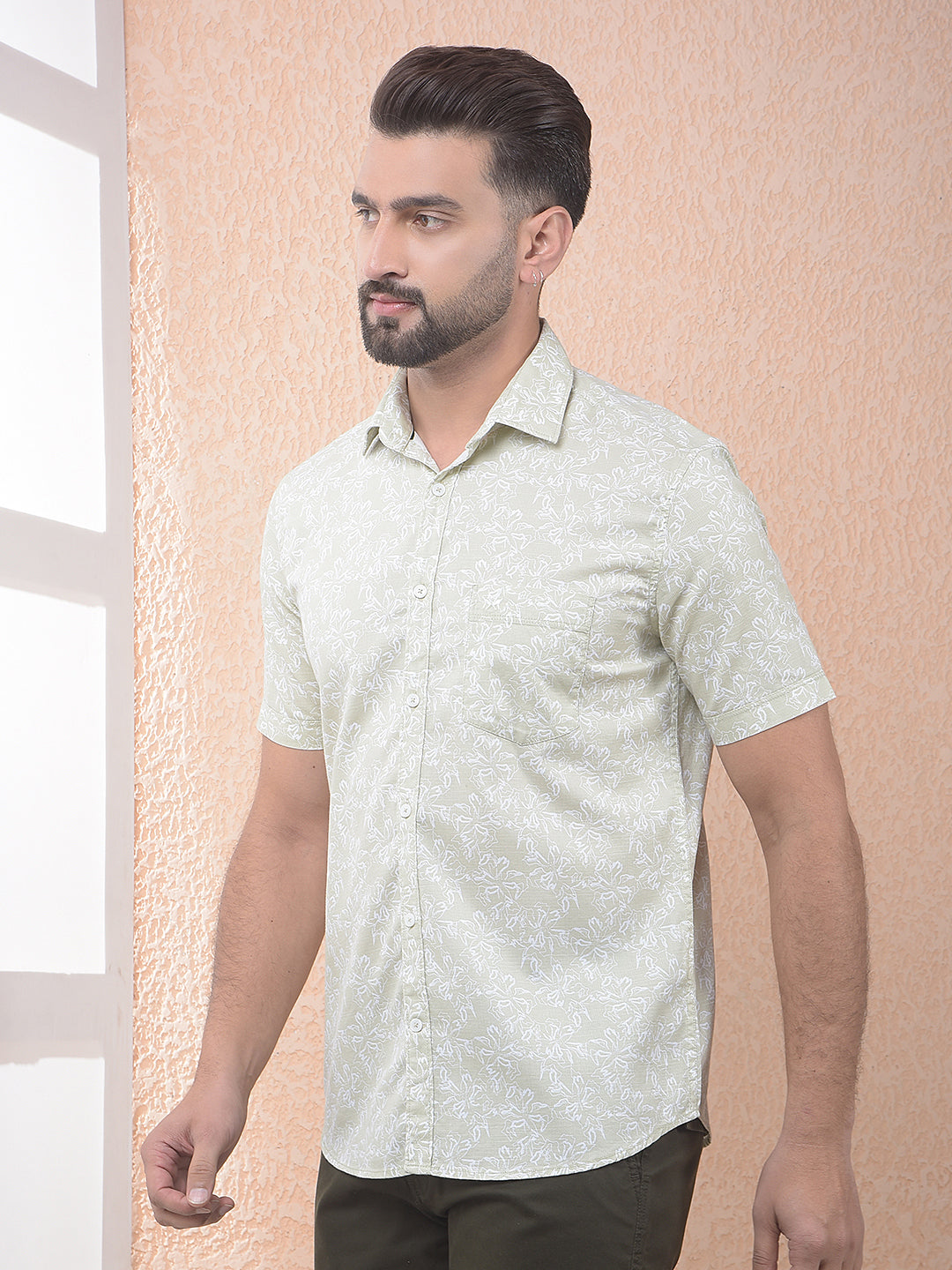 Green Floral Print Shirt