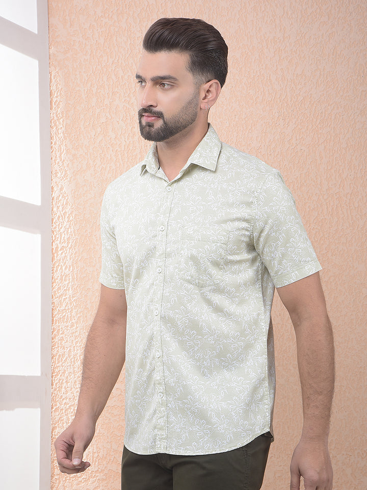 Green Floral Print Shirt