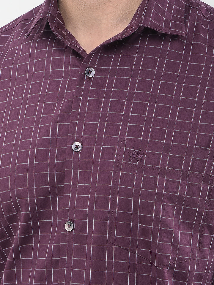 Maroon Printed 100% Cotton Shirt