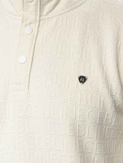 Cream Embossed Polo Sweatshirt
