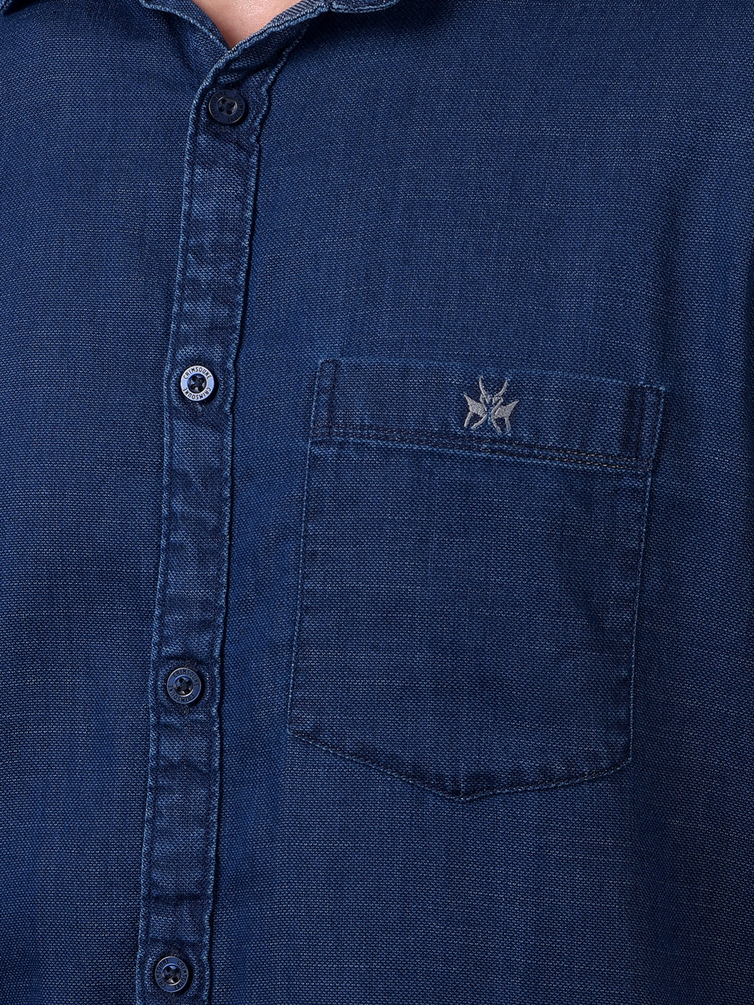 Blue 100% Cotton Denim Shirt
