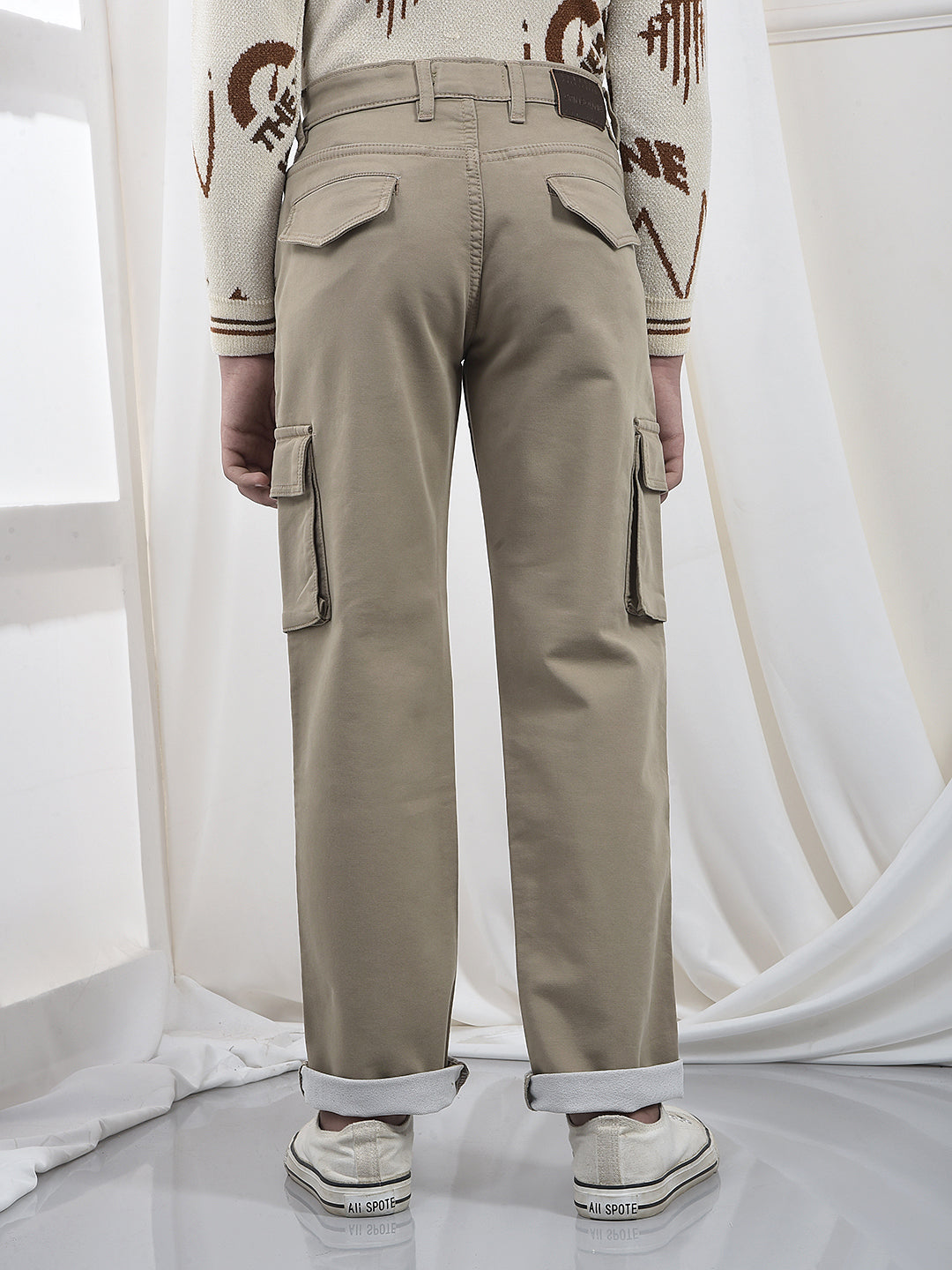 Urban Beige Baggy Cargo Jeans