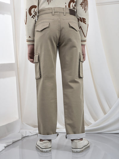 Urban Beige Baggy Cargo Jeans