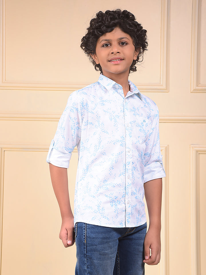 Blue Floral Print Shirt