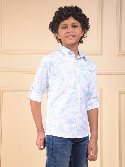 Blue Floral Print Shirt