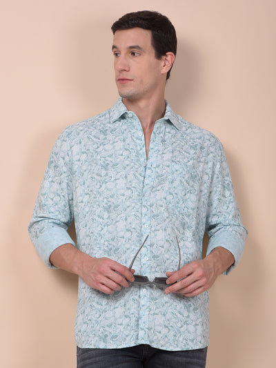 Green Floral Print Shirt