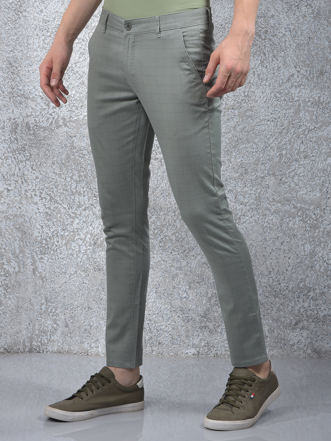 Beige Printed Trousers-Men Trousers-Crimsoune Club