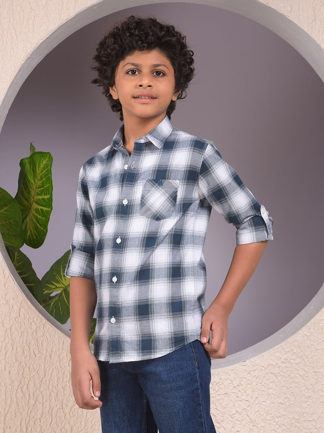 Green Checked 100% Cotton Shirt
