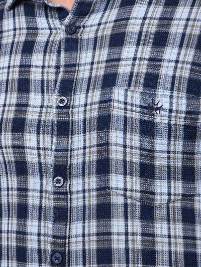 Brown Checked 100% Cotton Shirt