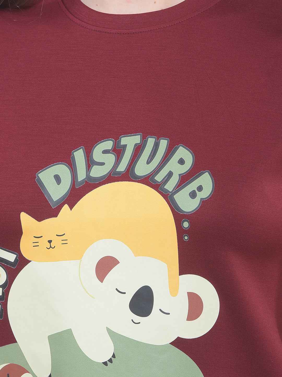 Maroon Graphic Print T-Shirt