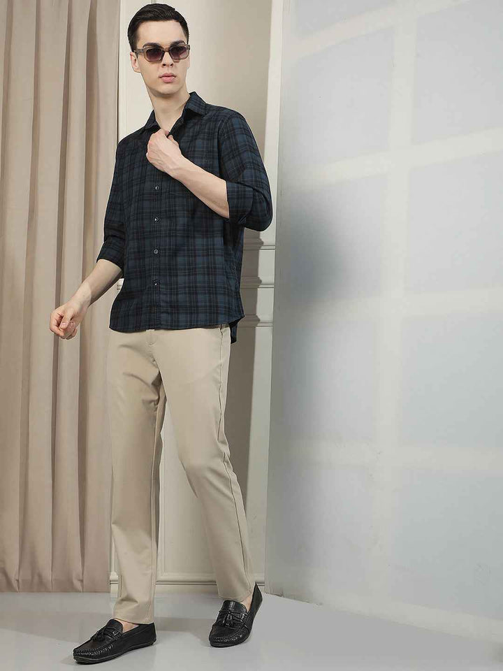 100% Cotton Blue Checked Shirt