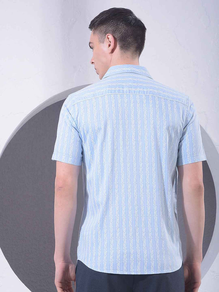 Blue Vertical Striped Shirt