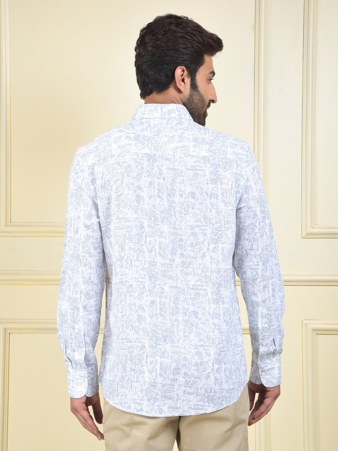 Grey Printed 100% Cotton Shirt