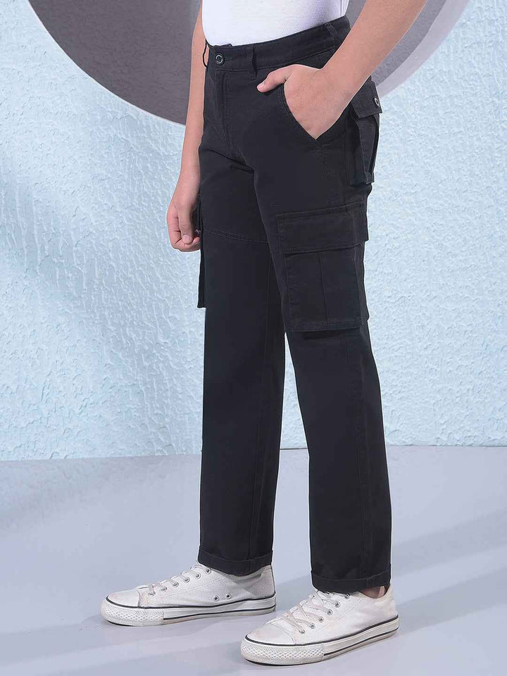 Black Street Utility Cargo Trousers