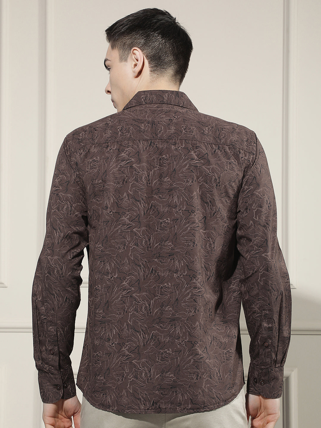Brown Floral Print Shirt
