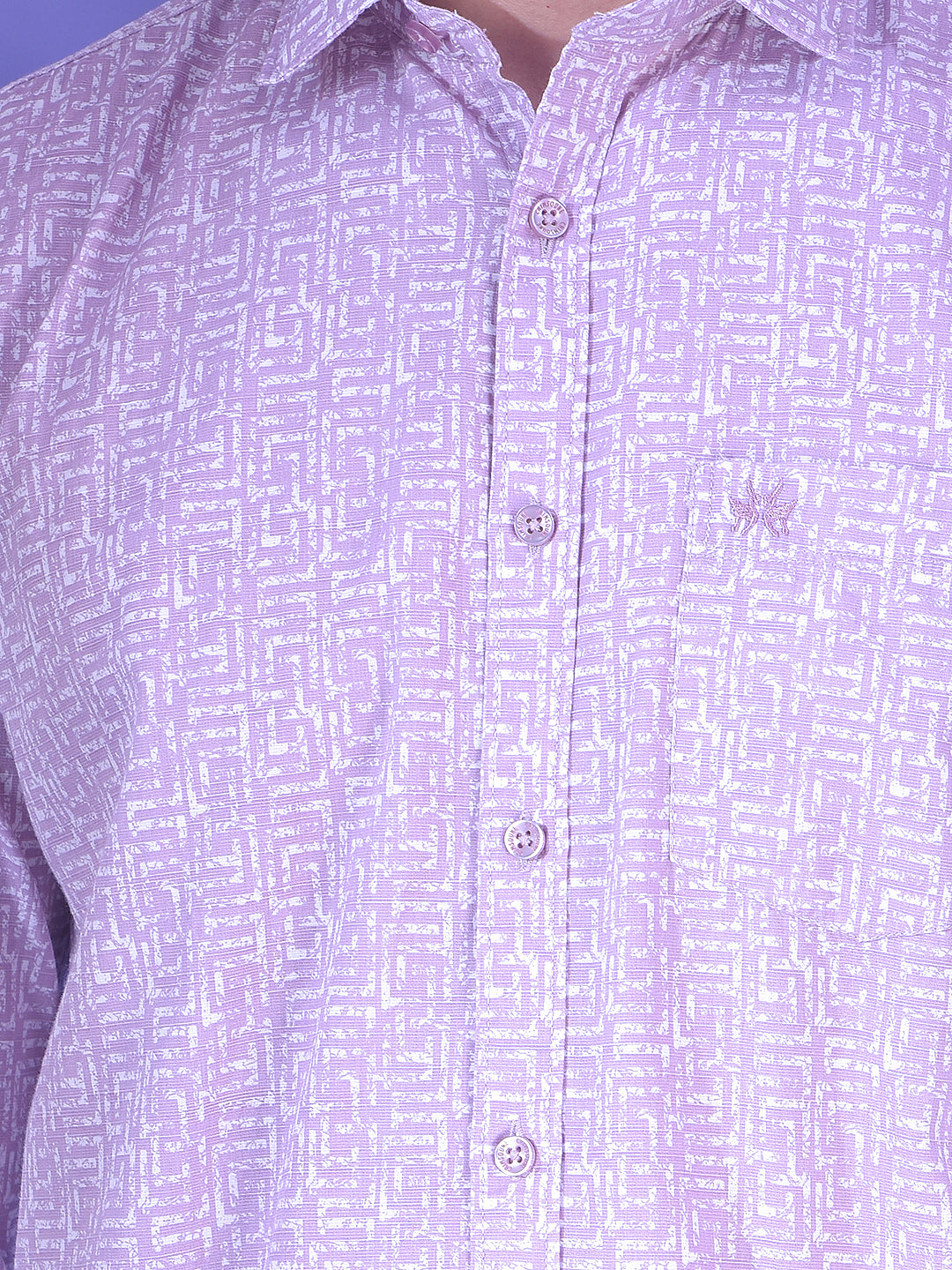 Refined Purple Textured Print Shirt