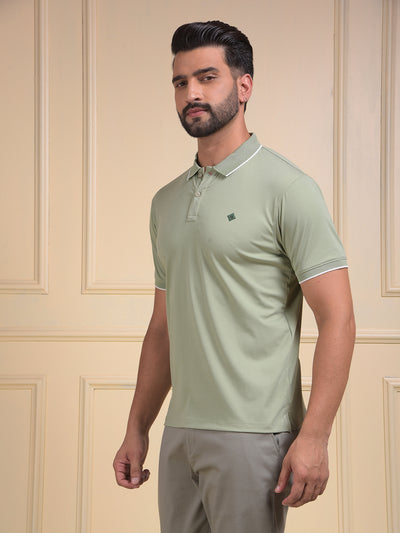 Modish Green Polo Neck T-Shirt