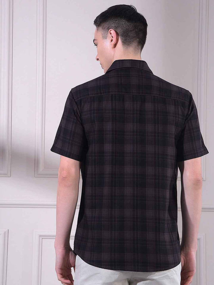 Wine 100% Cotton Checked Shirt