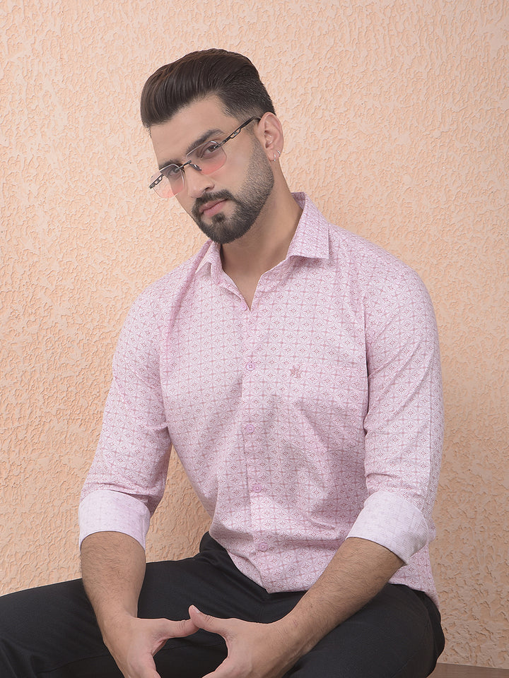 Pink Printed 100% Cotton Shirt