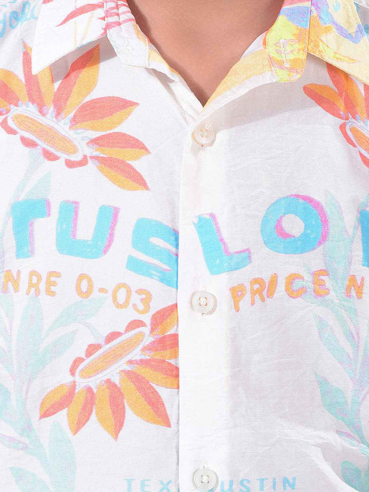 Multi-Color Typographic Print Shirt