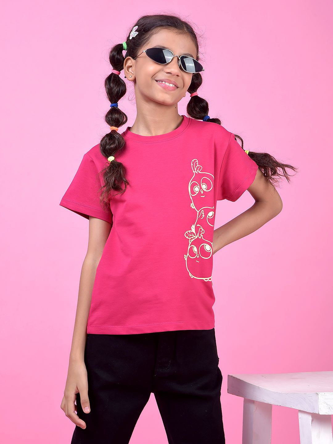 Pink Graphic Print T-Shirt