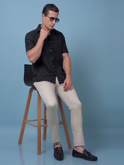 Black Vertical Stripes 100% Cotton Shirt