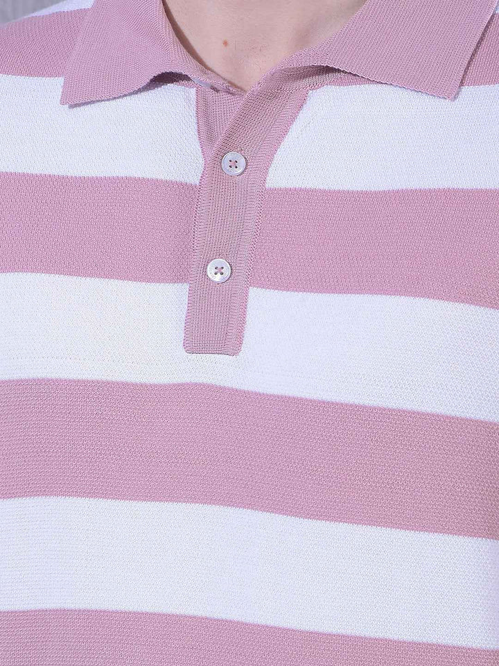Pink Horizontal Striped T-Shirt