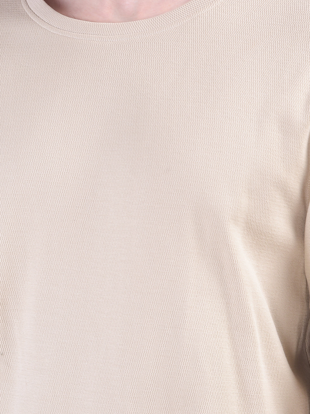 Sleek Beige 100% Cotton Sweatshirt