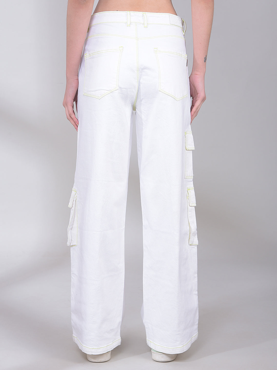 White Baggy Cargo Jeans