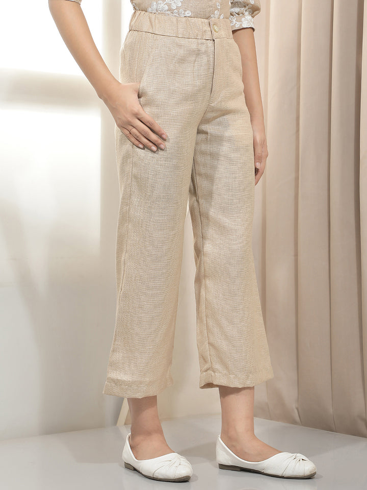 Tan Wide Leg Trousers