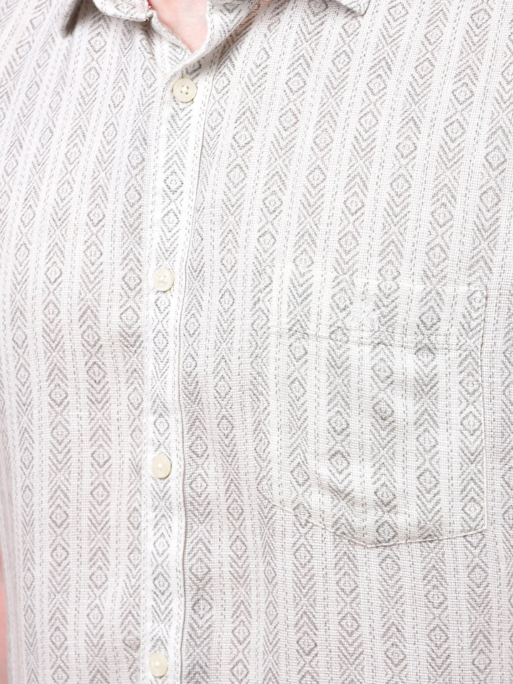 Urban Straight White Printed Shirt