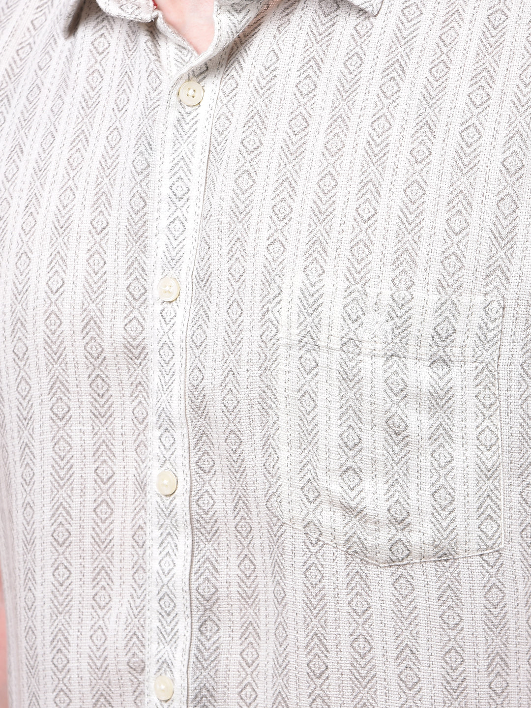 Urban Straight White Printed Shirt