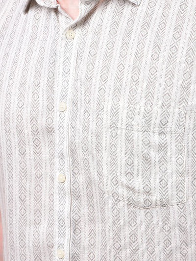Urban Straight White Printed Shirt
