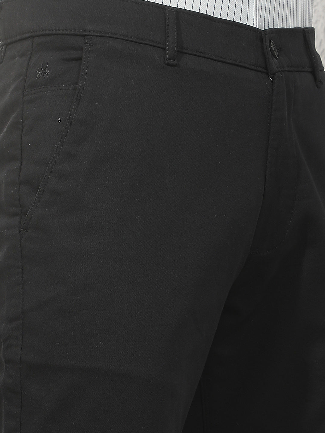 Sleek Obsidian Black Straight Trousers
