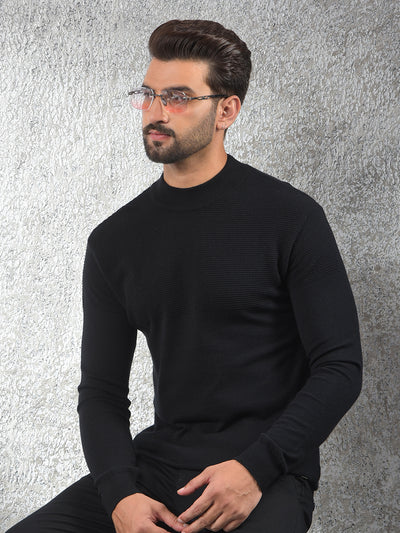 Streetwear Black Jacquard Sweater