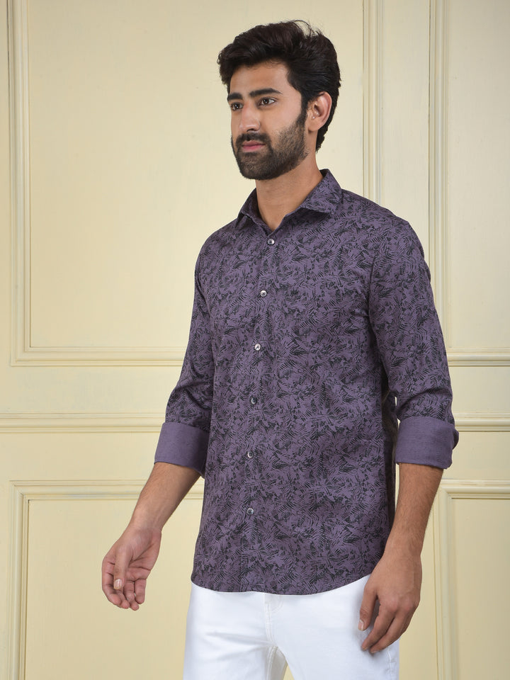 Purple Floral Print Shirt