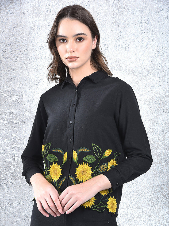 Black Embroidered Co-Ord Set