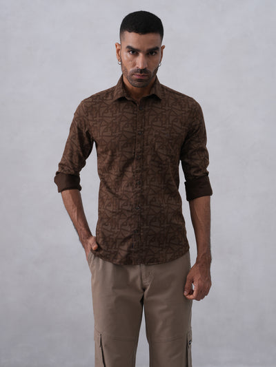 Rustic Brown Printed Shirt