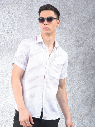 Beige Printed 100% Cotton Shirt