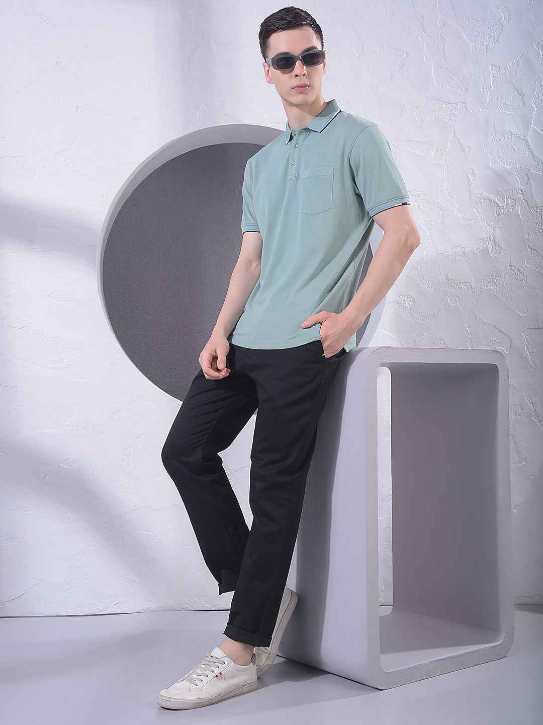 Green Polo Neck T-Shirt