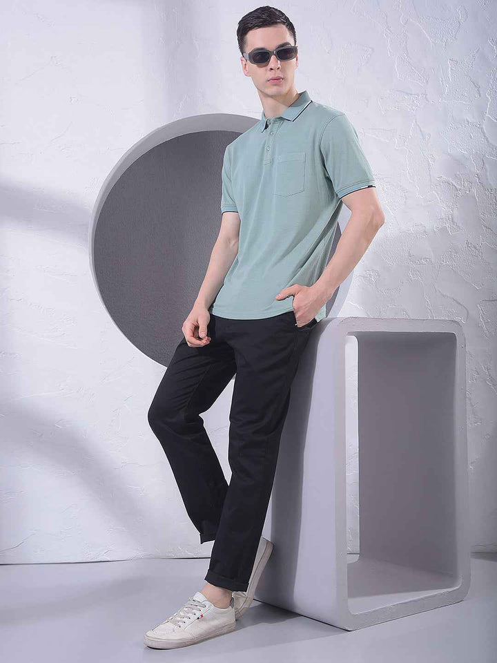 Green Polo Neck T-Shirt